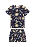 Chelsea Peers Celestial Zebra Shorty Pyjama Set, Navy