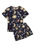 Chelsea Peers Celestial Zebra Shorty Pyjama Set, Navy