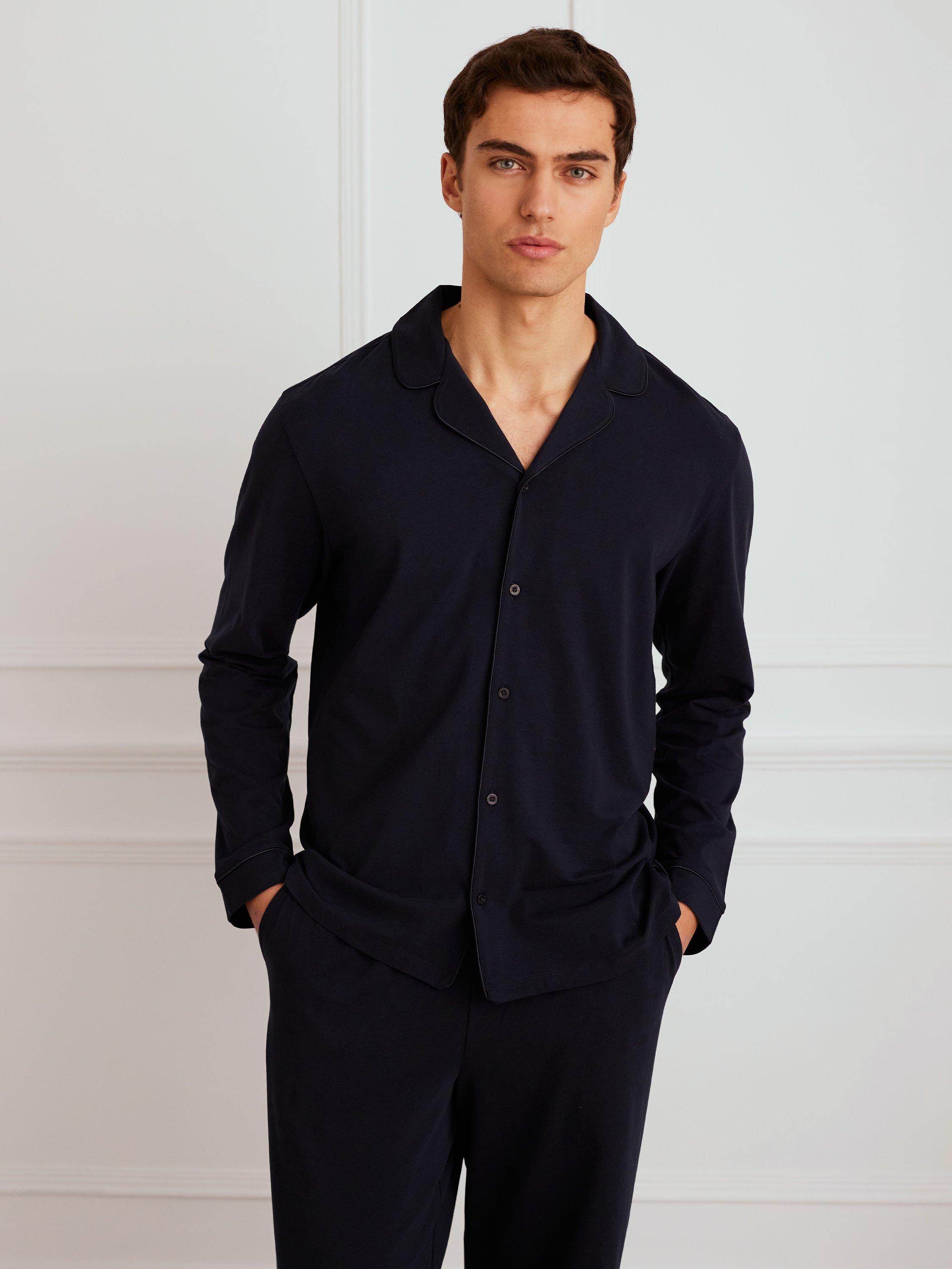 Product image 2 of 5, which shows Chelsea Peers Button Up Pure Organic Cotton Pyjama Set, Navy, XXXL