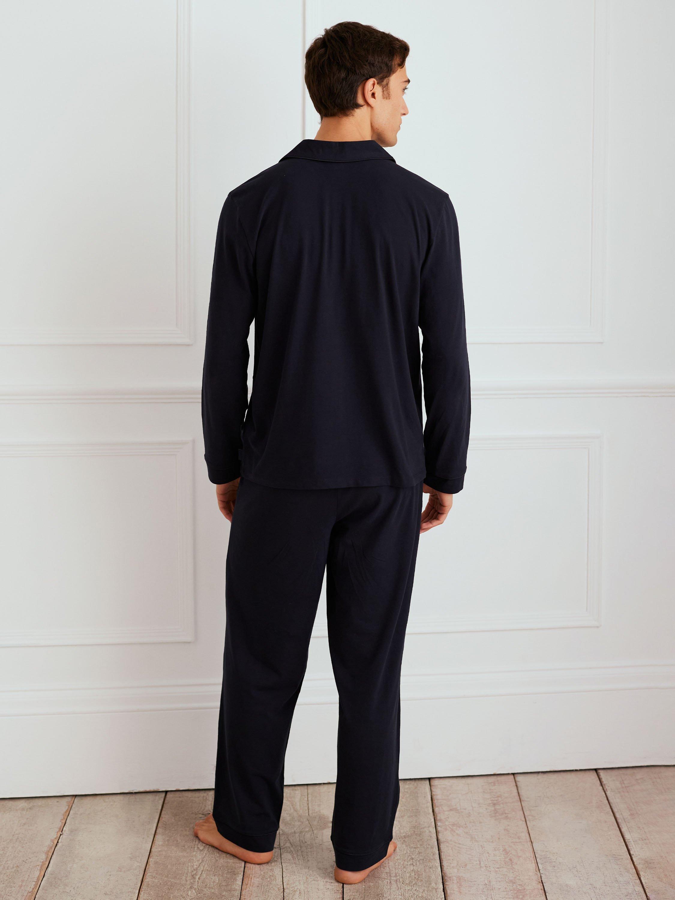 Product image 3 of 5, which shows Chelsea Peers Button Up Pure Organic Cotton Pyjama Set, Navy, XXXL