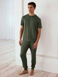 Chelsea Peers Crew Neck T-Shirt & Bottoms Pyjama Set, Khaki