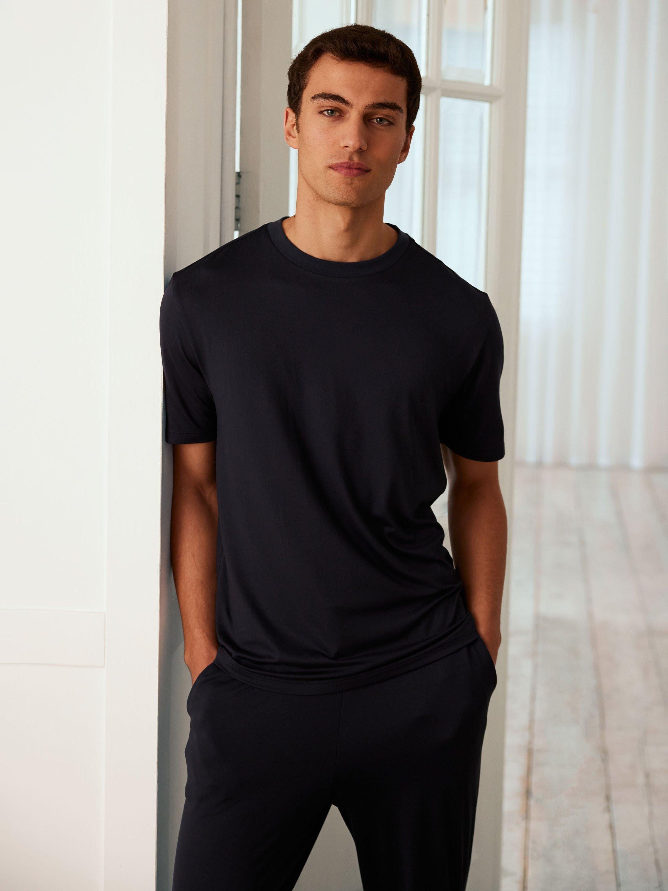 Product image 2 of 4, which shows Chelsea Peers Crew Neck T-Shirt & Bottoms Pyjama Set, Navy, XXXL