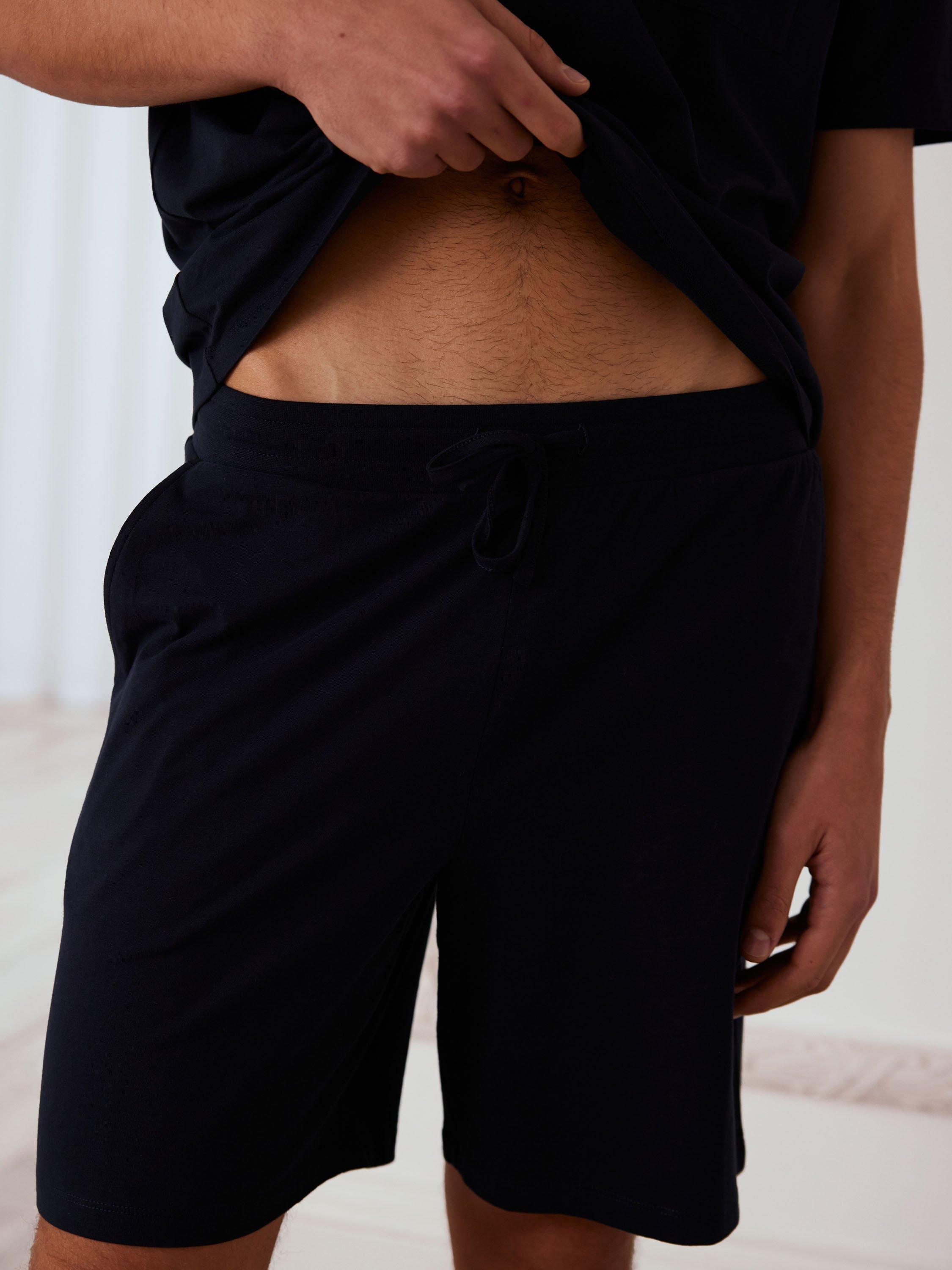 Product image 3 of 6, which shows Chelsea Peers Organic Cotton Short Pyjama Set, Navy, S