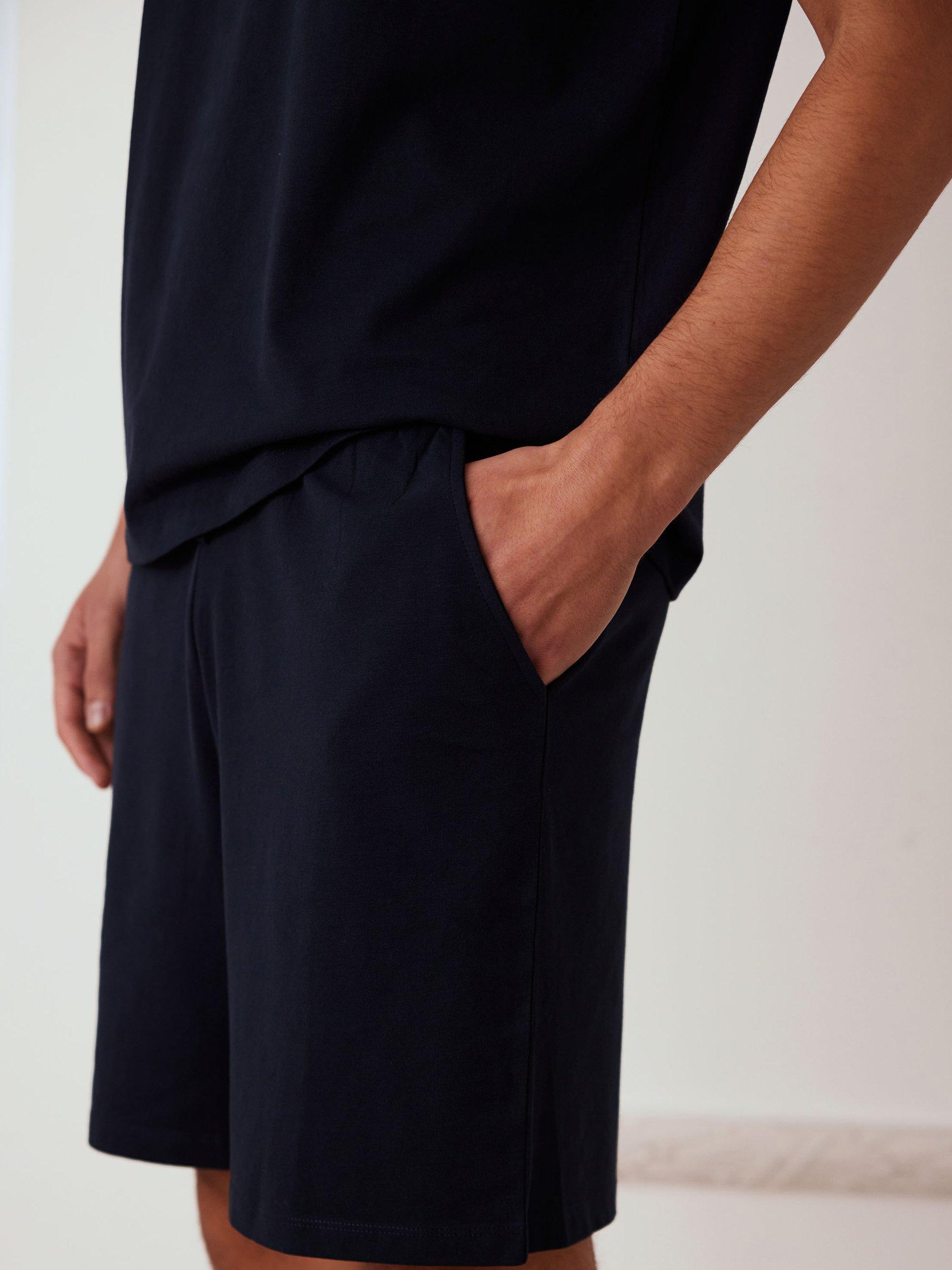 Product image 5 of 6, which shows Chelsea Peers Organic Cotton Short Pyjama Set, Navy, S