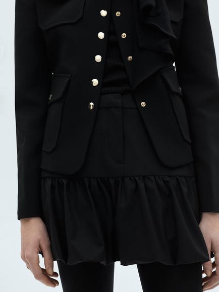 Mango Tom Tiered Mini Skirt, Charcoal, Charcoal