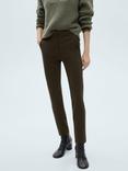 Mango Cola Skinny Cropped Trousers, Khaki