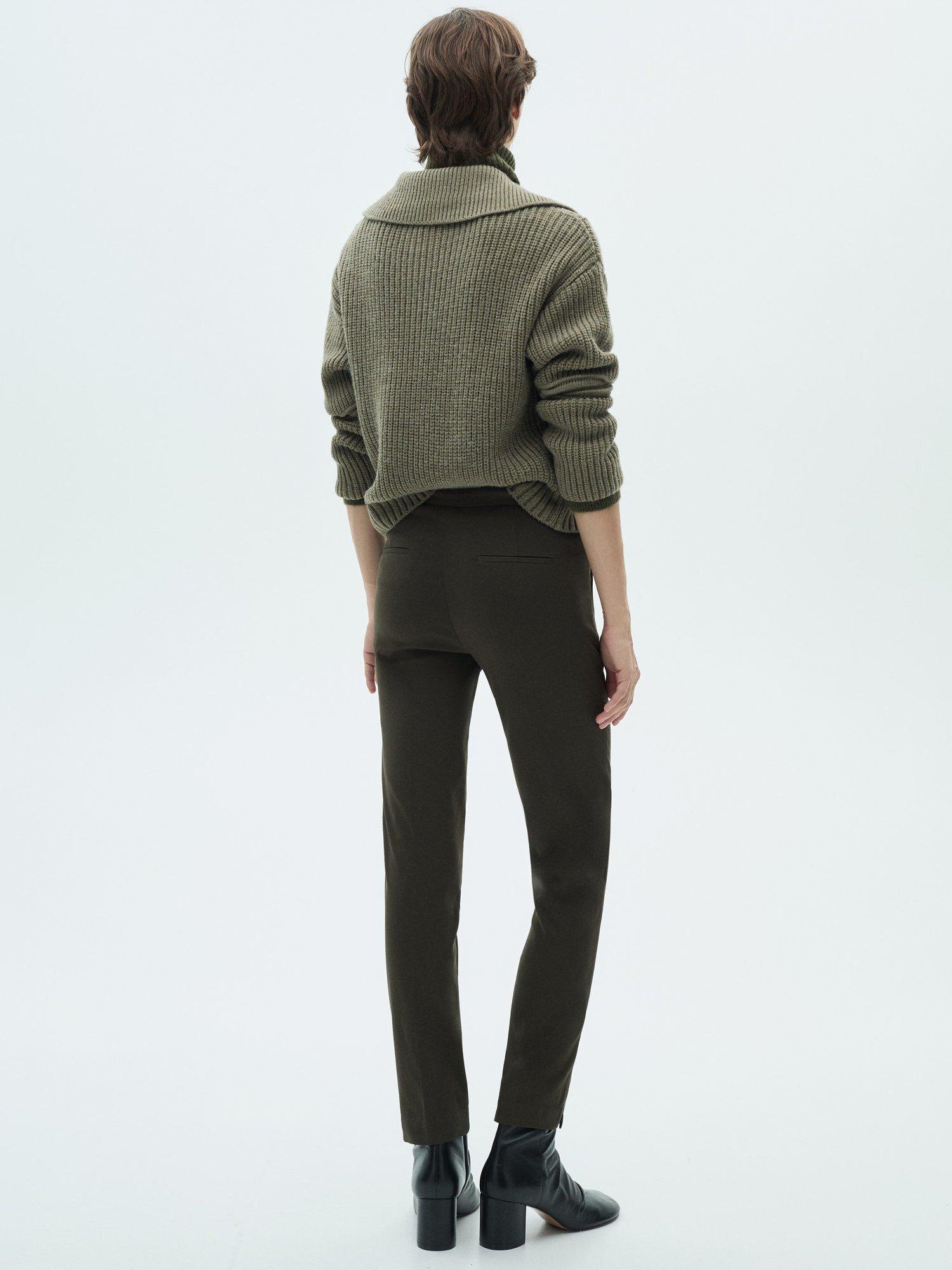 Product image 4 of 7, which shows Mango Cola Skinny Cropped Trousers, Khaki, 6