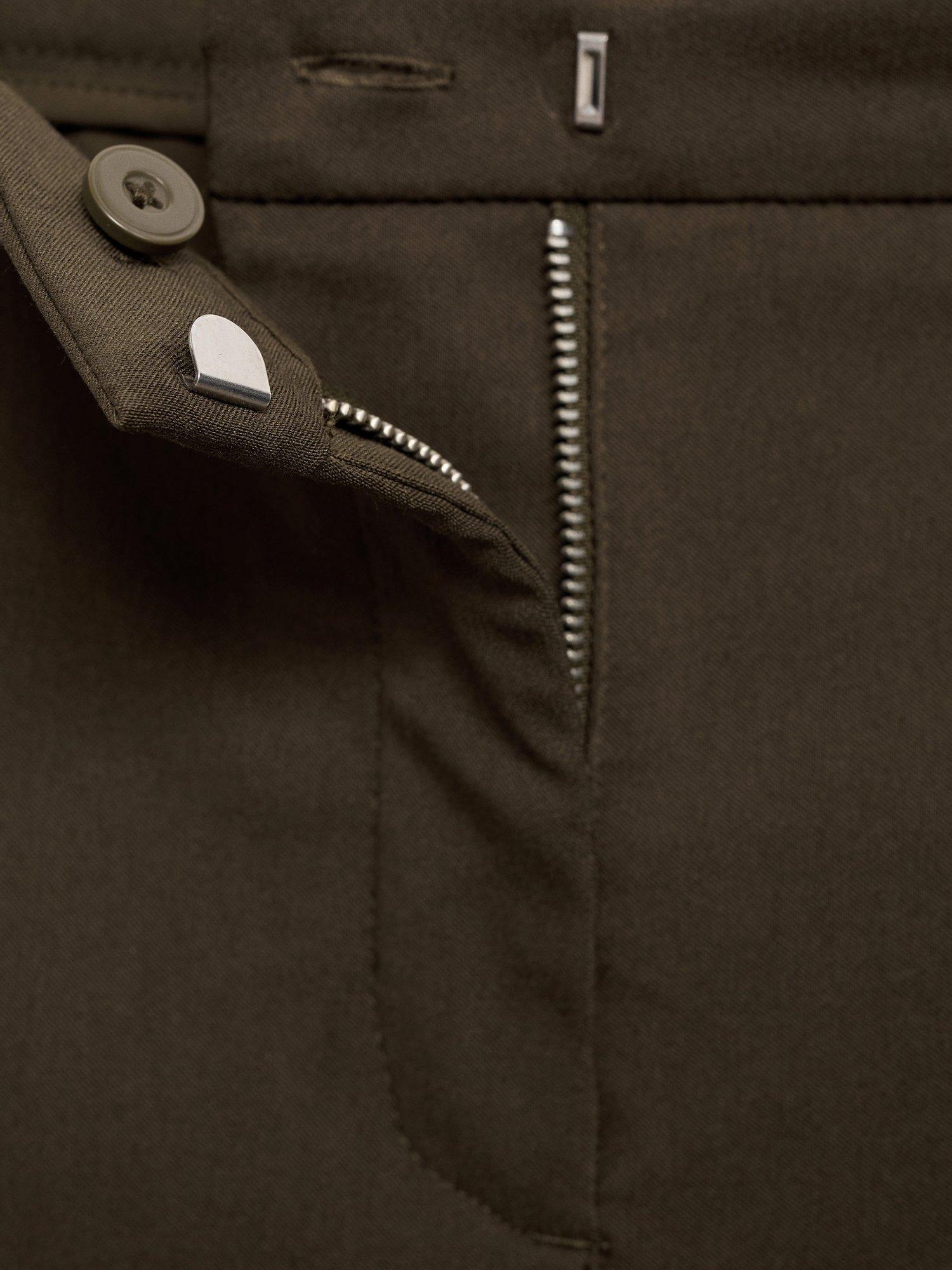 Product image 5 of 7, which shows Mango Cola Skinny Cropped Trousers, Khaki, 6
