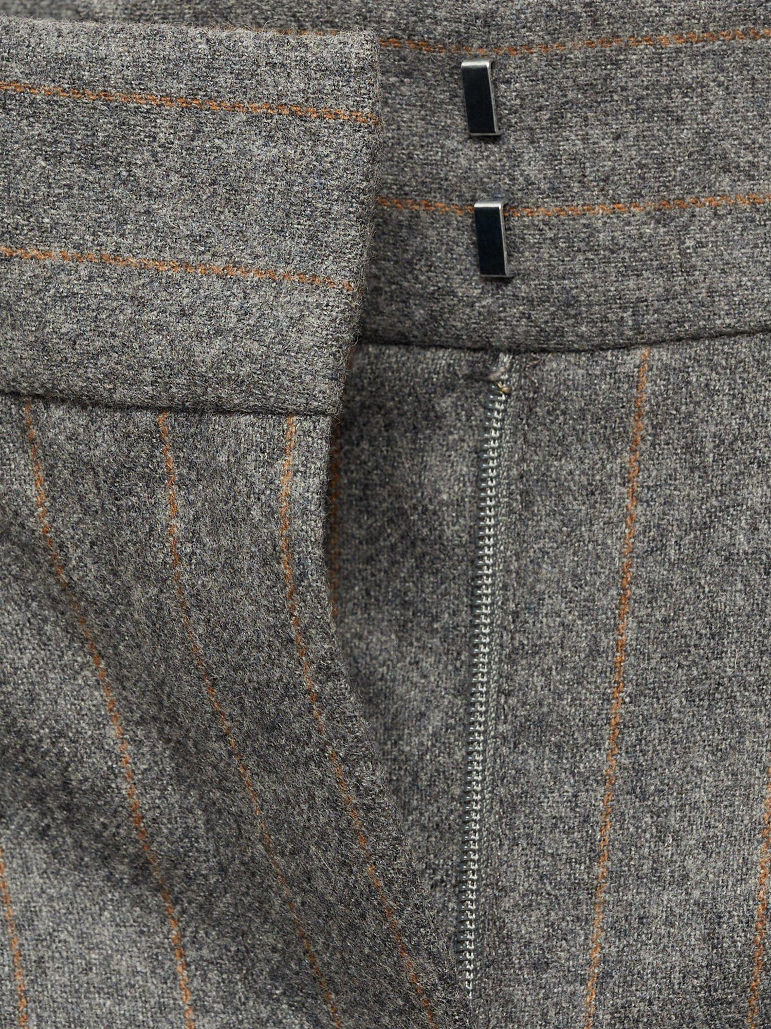 Product image 5 of 6, which shows Mango Norway Wool Blend Tailored Trousers, Grey, 10