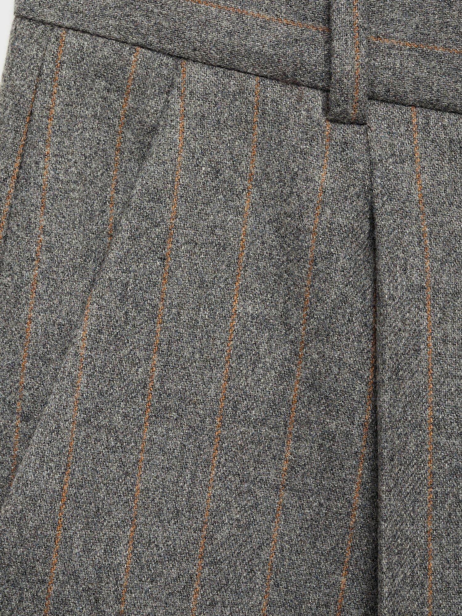 Product image 6 of 6, which shows Mango Norway Wool Blend Tailored Trousers, Grey, 10