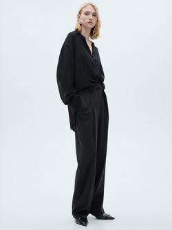 Mango Tom Wool Blend Tailored Trousers, Charcoal - view 2, Charcoal