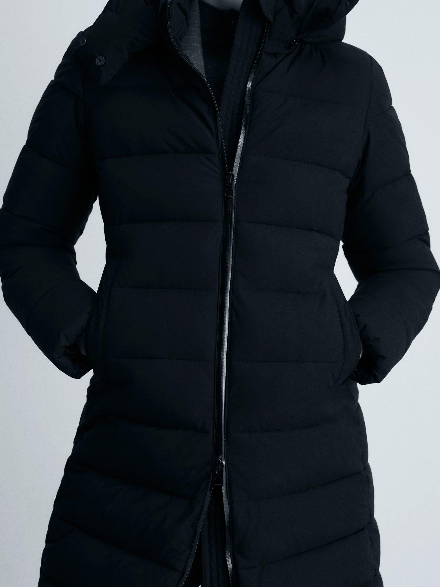 Product image 2 of 8, which shows Mango Bego Water Repellent Quilted Coat, Black, XXXL