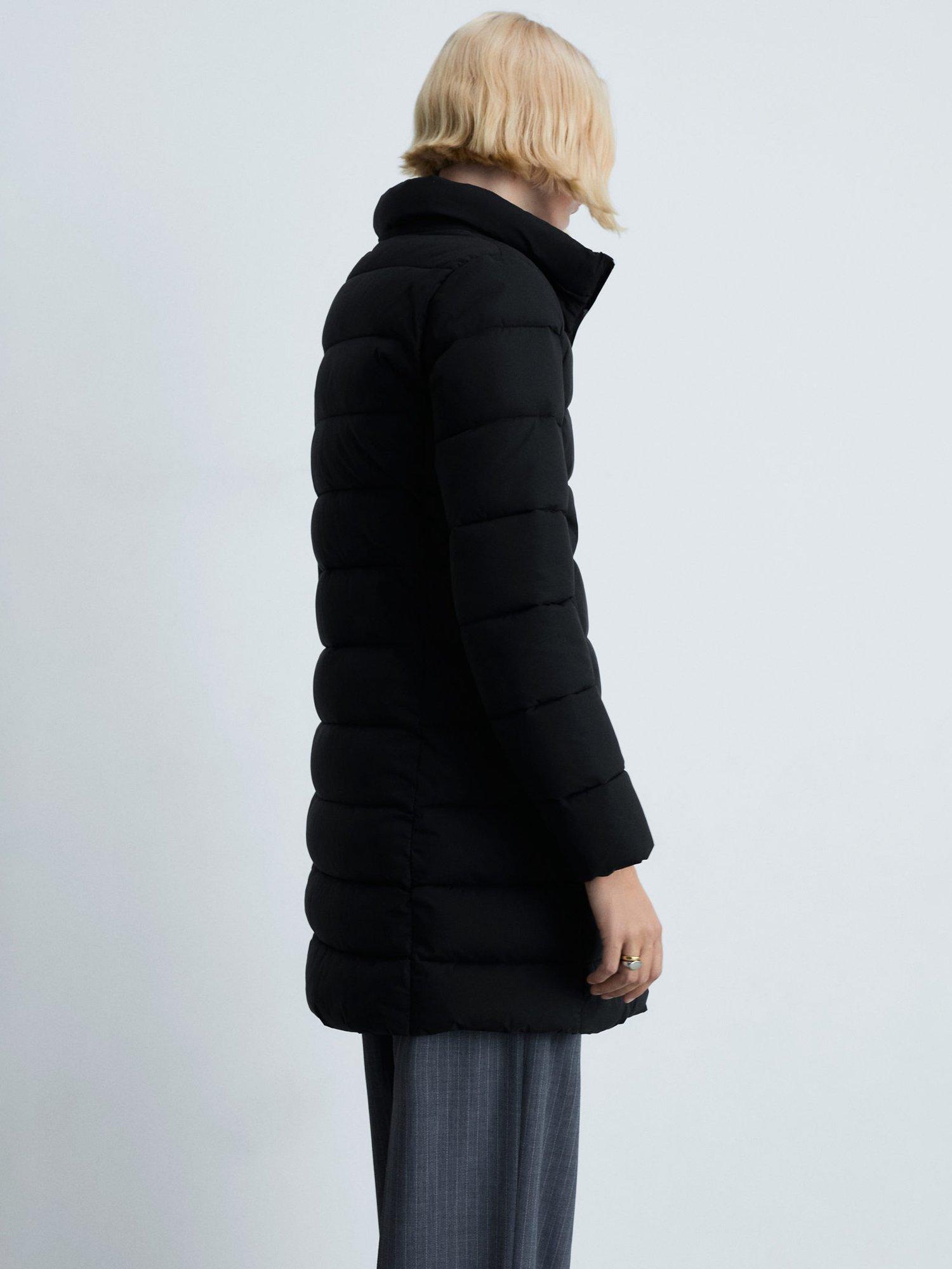 Product image 4 of 8, which shows Mango Bego Water Repellent Quilted Coat, Black, XXXL