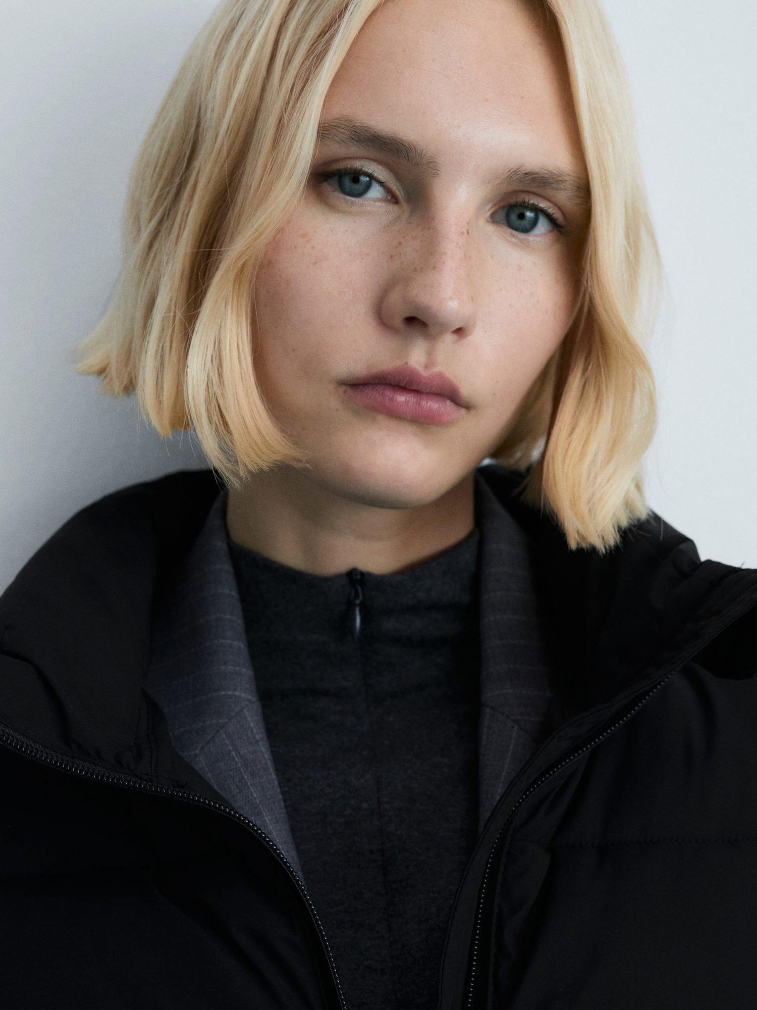 Product image 6 of 8, which shows Mango Bego Water Repellent Quilted Coat, Black, XXXL
