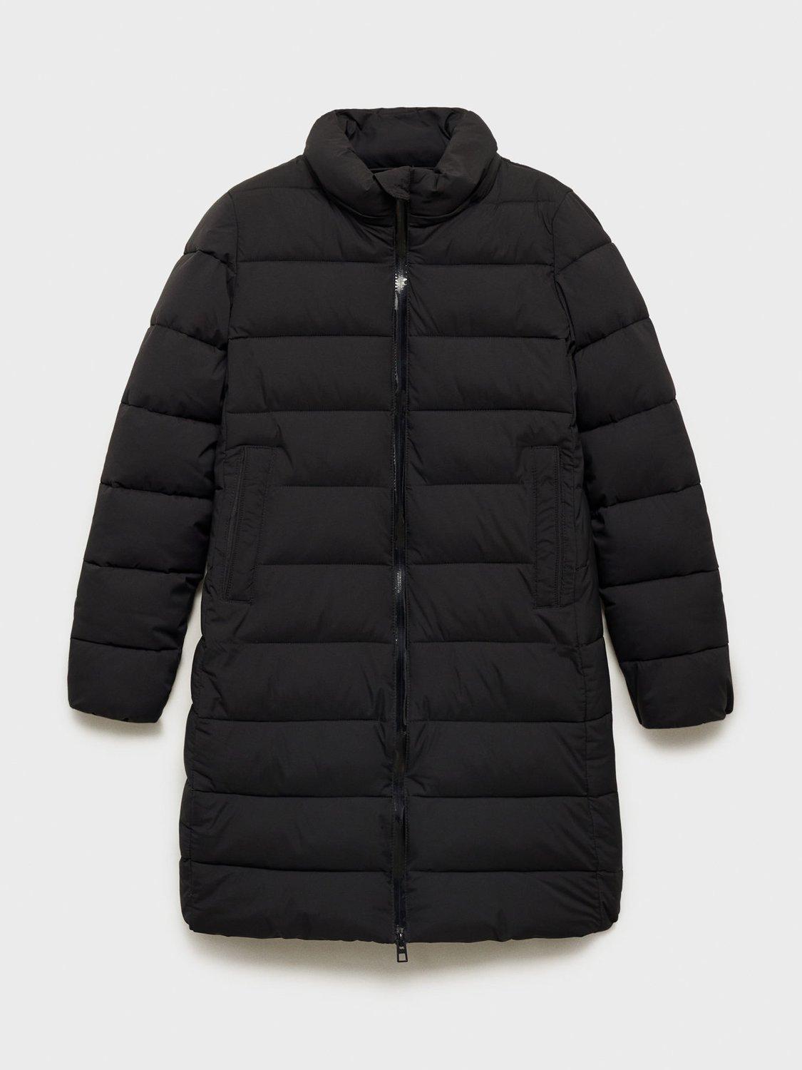 Product image 8 of 8, which shows Mango Bego Water Repellent Quilted Coat, Black, XXXL