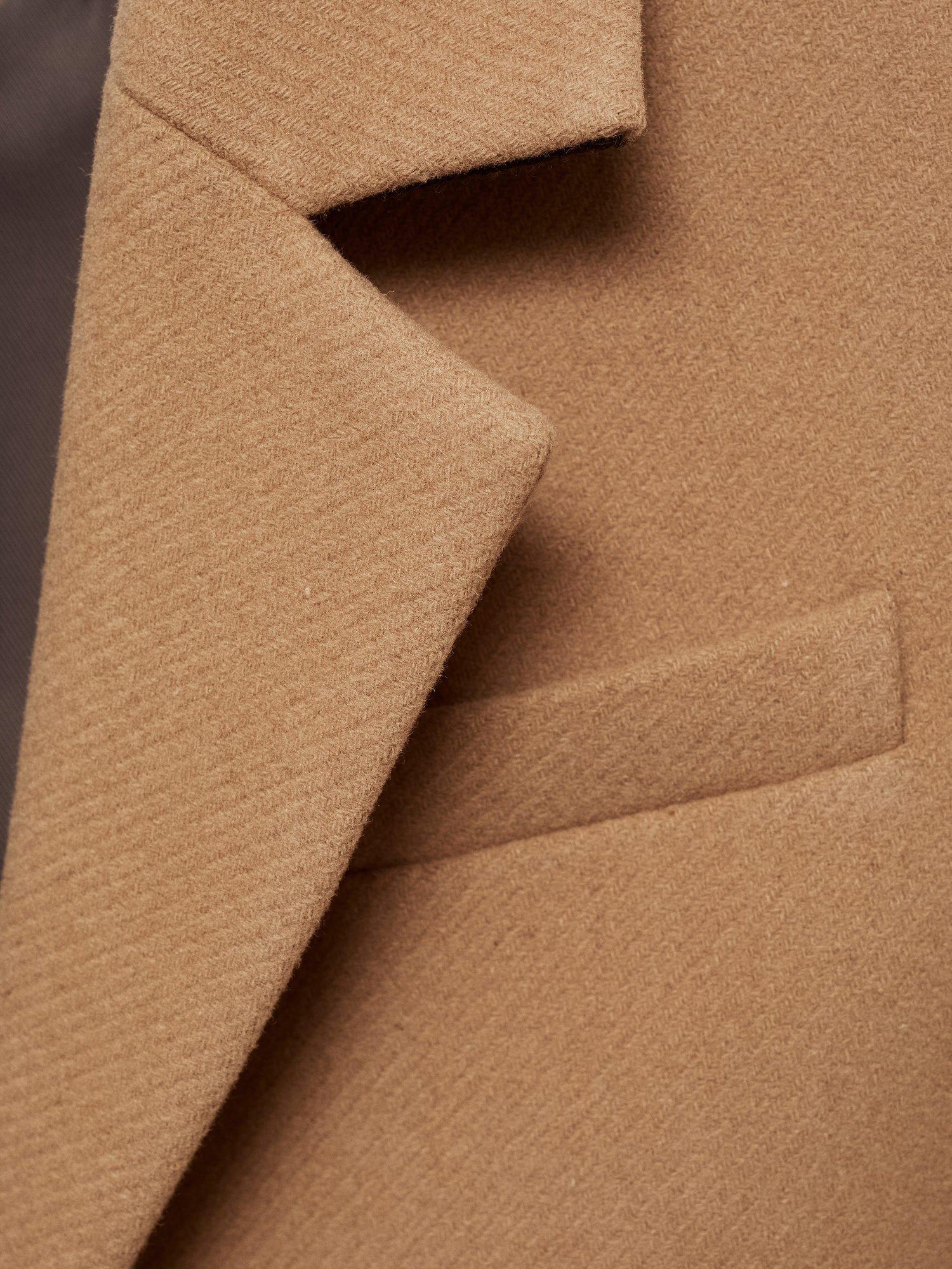 Product image 8 of 8, which shows Mango Lipstick Wool Rich Coat, Medium Brown, XS