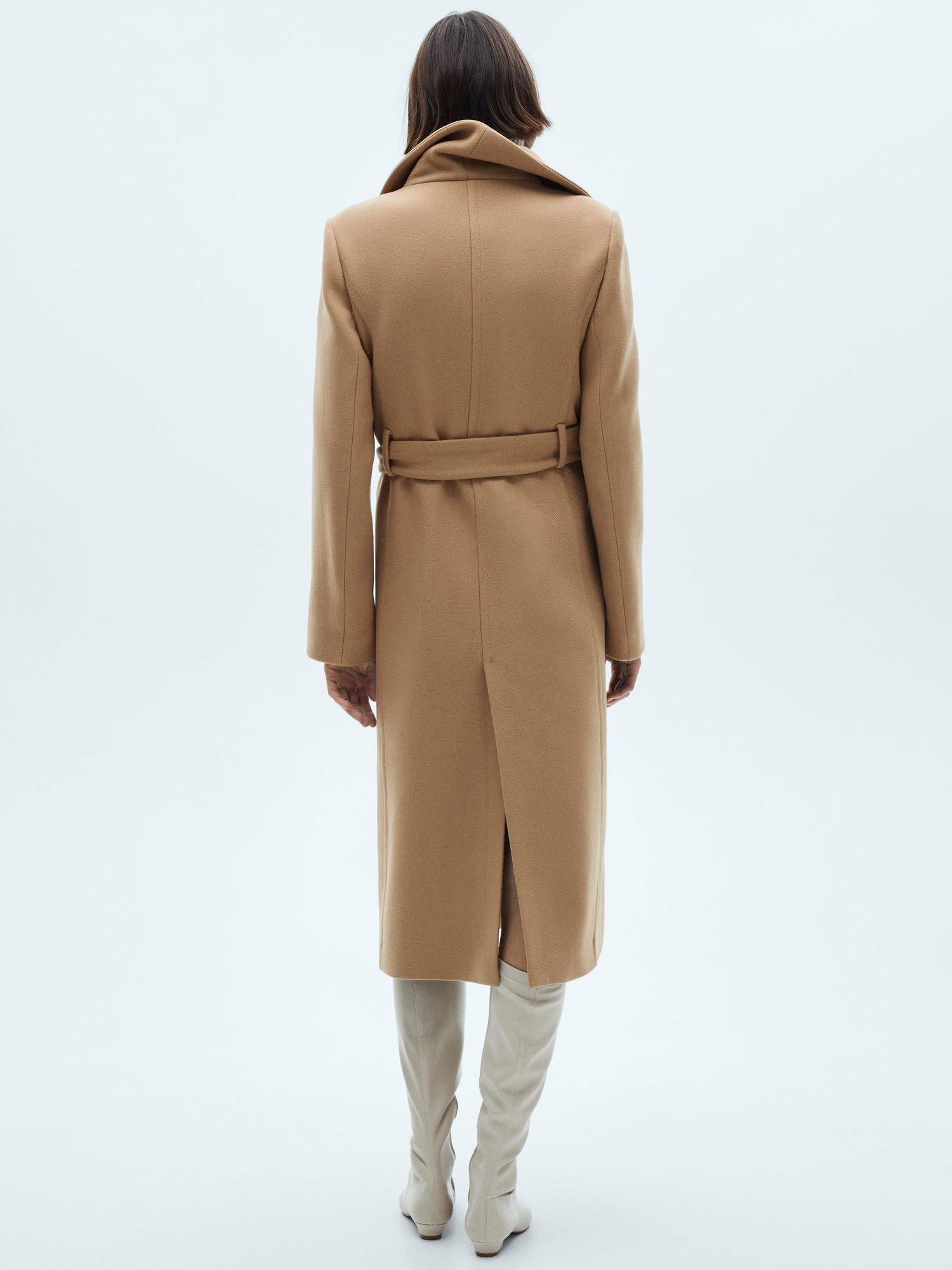 Product image 4 of 9, which shows Mango Sirenita Wool Rich Coat, Medium Brown, L