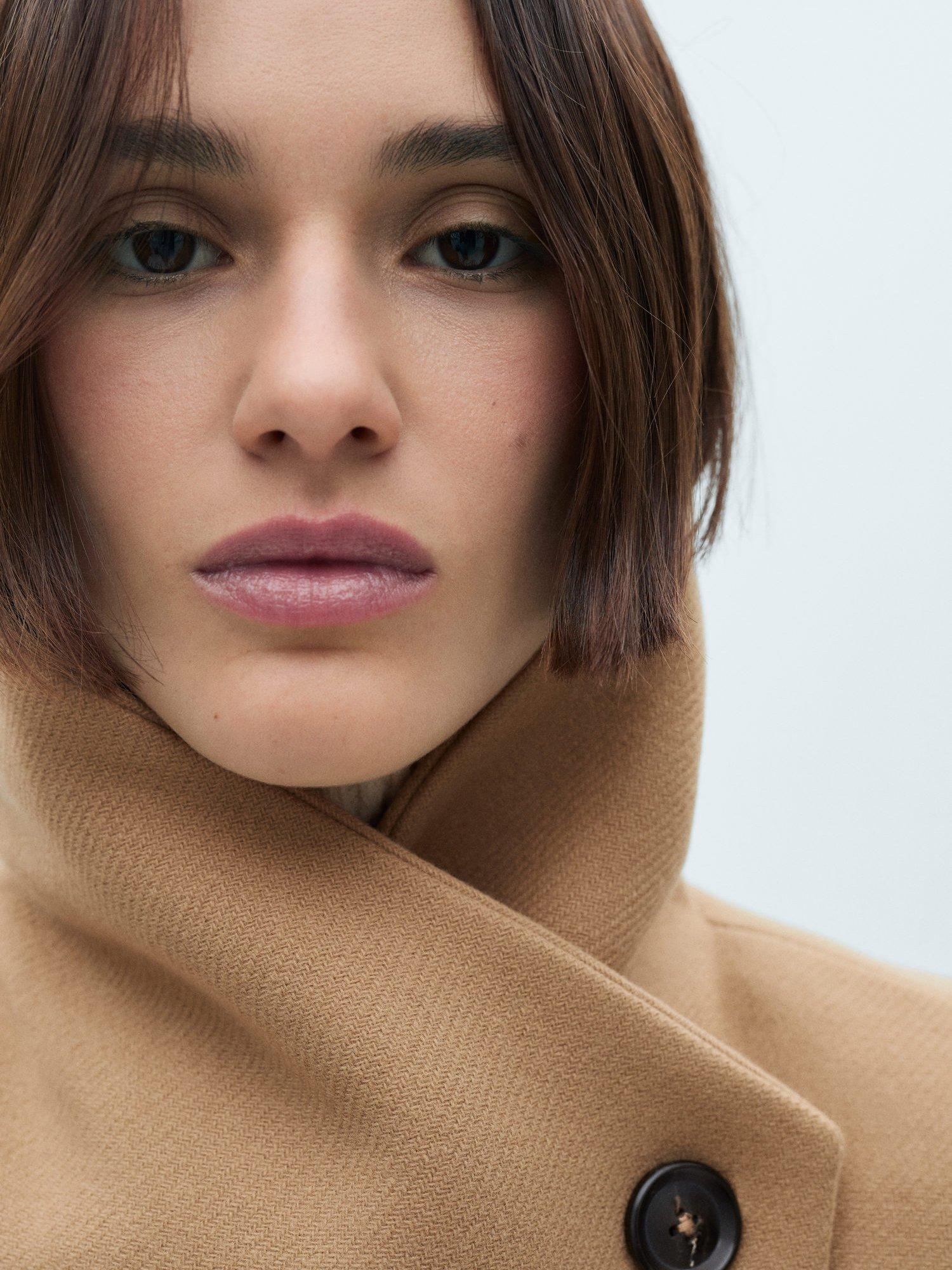 Product image 6 of 9, which shows Mango Sirenita Wool Rich Coat, Medium Brown, L