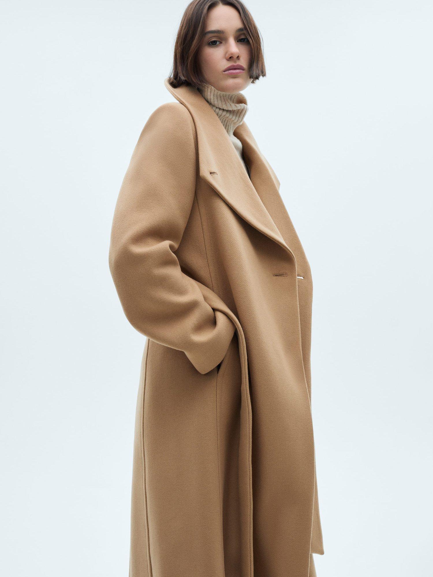 Product image 7 of 9, which shows Mango Sirenita Wool Rich Coat, Medium Brown, L