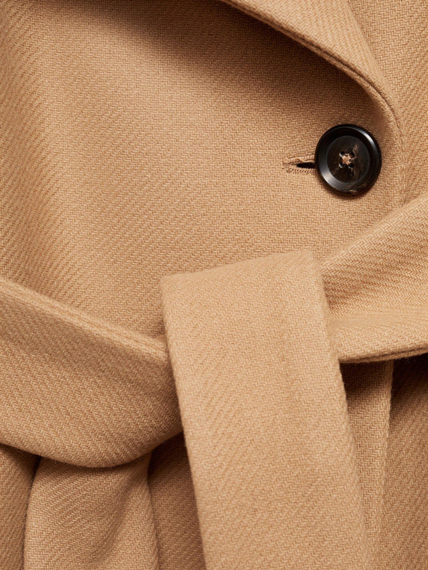 Product image 9 of 9, which shows Mango Sirenita Wool Rich Coat, Medium Brown, L