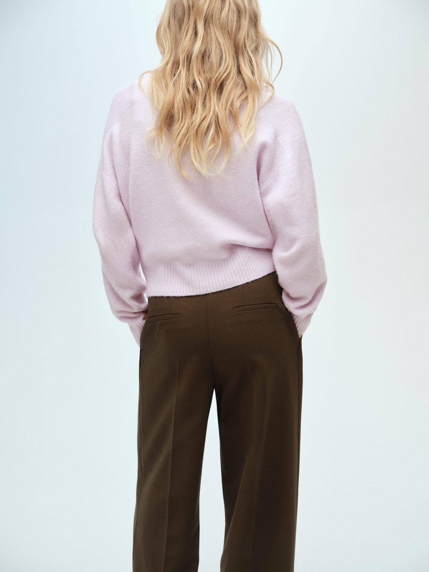 Product image 4 of 8, which shows Mango Higo V-Neck Jumper, Pastel Purple, XS