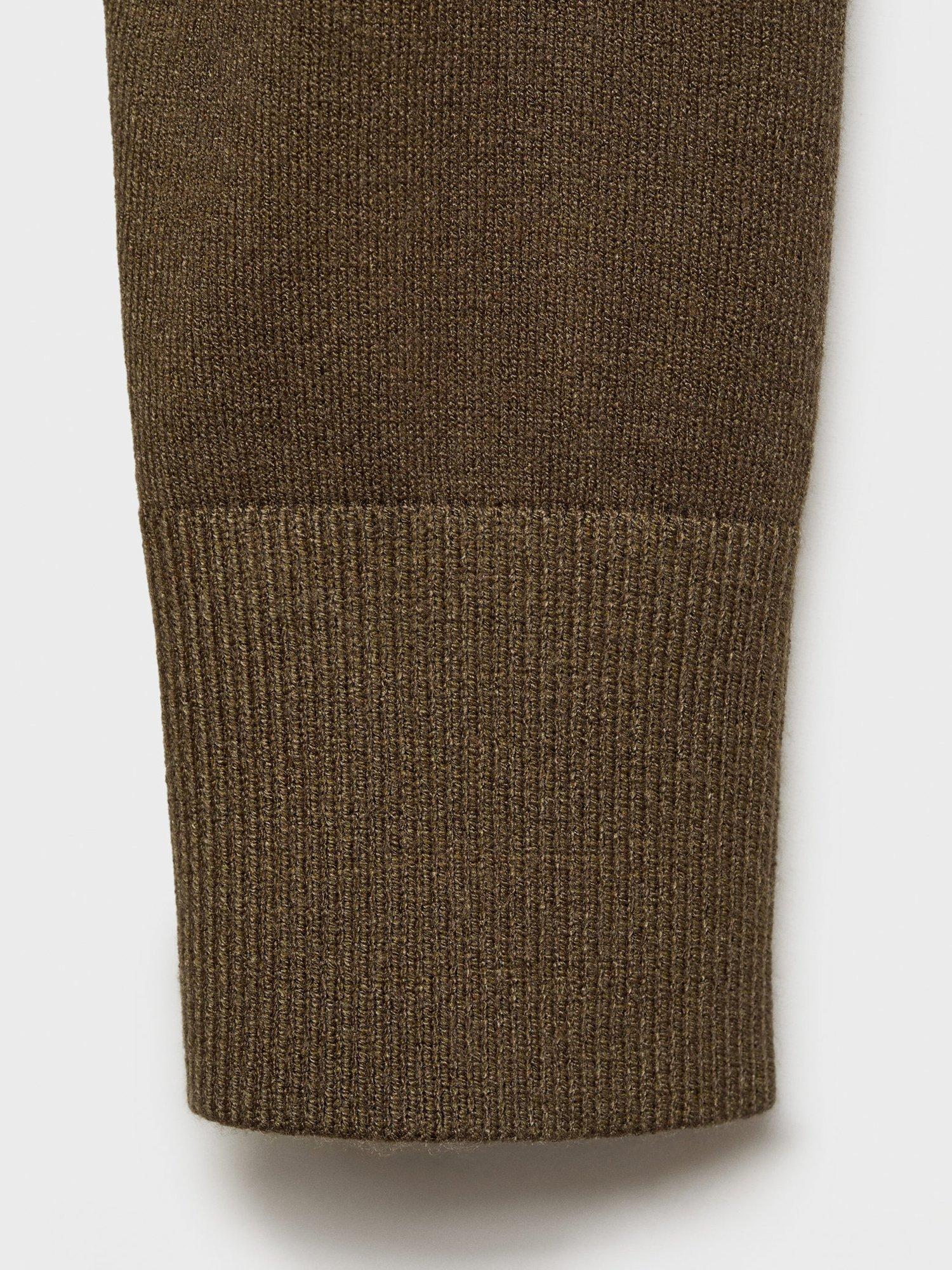 Product image 5 of 7, which shows Mango Vieira High Neck Jumper, Khaki, M