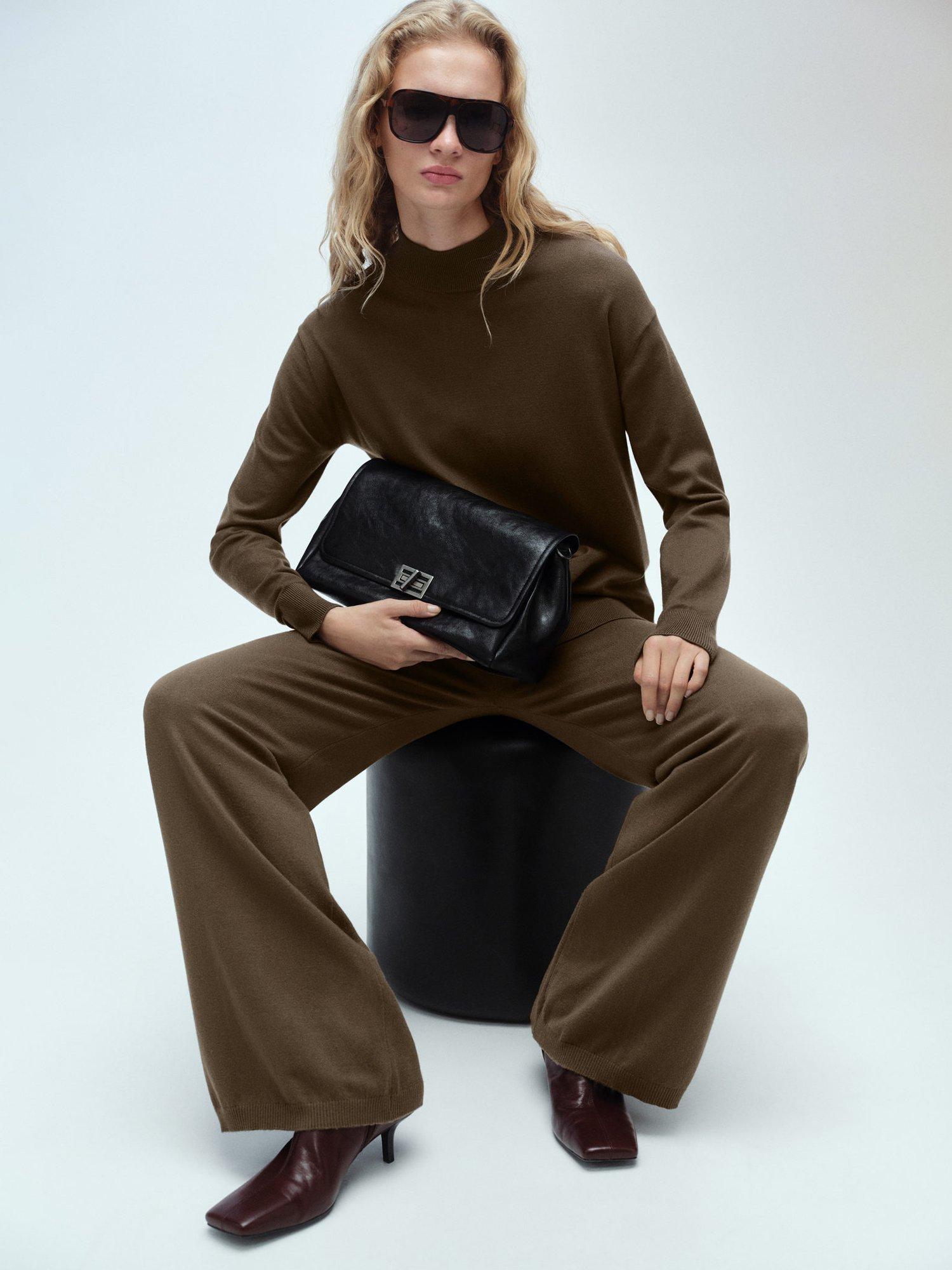 Product image 6 of 7, which shows Mango Vieira High Neck Jumper, Khaki, M