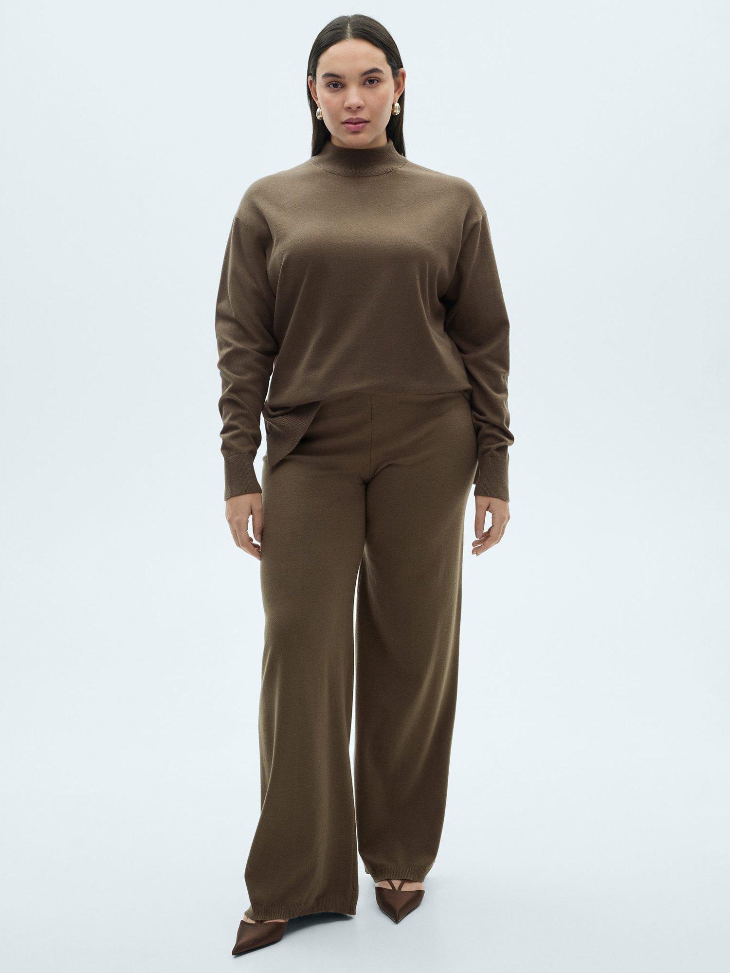 Product image 7 of 7, which shows Mango Vieira High Neck Jumper, Khaki, M