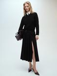 Mango Konpaktu Zip Neck Jumper, Black