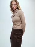 Mango Pulguita Wrap Lapel Neck Jumper