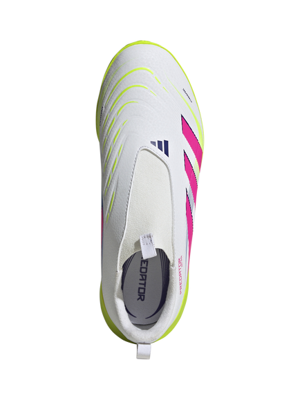 adidas Kids' Predator League Football Boots, White/Pink - view 2, White/Pink