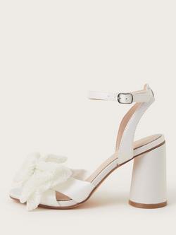 Monsoon Kia Lace Bow Wedding Sandals, Ivory, Ivory