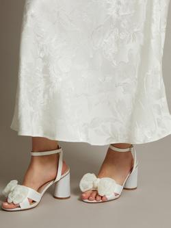 Monsoon Kia Lace Bow Wedding Sandals, Ivory - view 2, Ivory