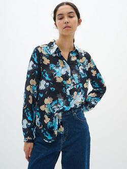 InWear Vielle Abstract Print Shirt, Marine/Cloud, Marine/Cloud