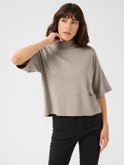 KAFFE Lizza Turtleneck Knit Top, Grey Melange, Grey Melange