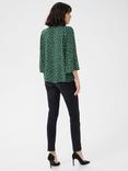 KAFFE Vinni Amber Spot Top, Green/White