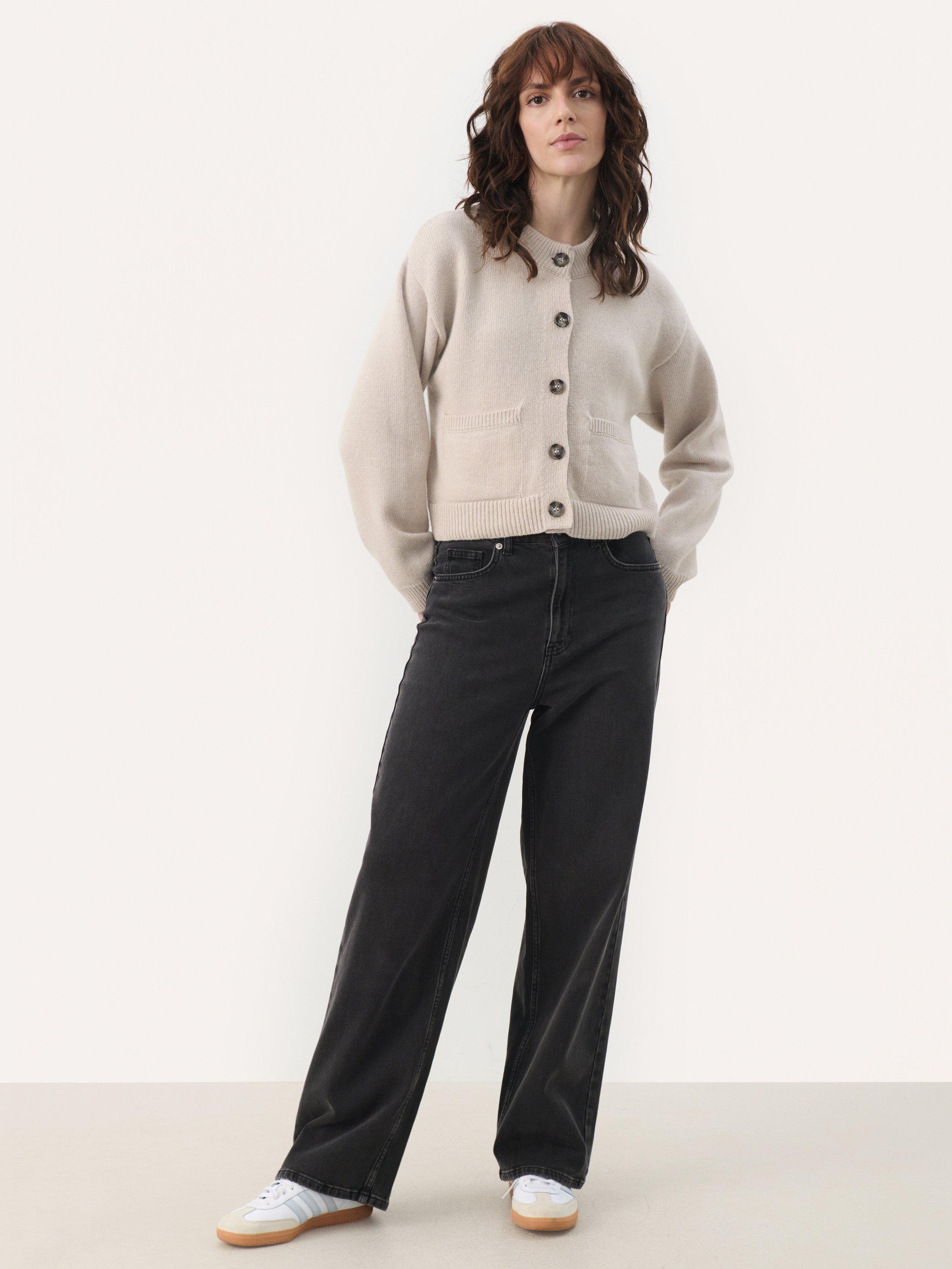 Product image 3 of 6, which shows Part Two Marilou Pure Lambswool Cardigan, Beige Melange, M