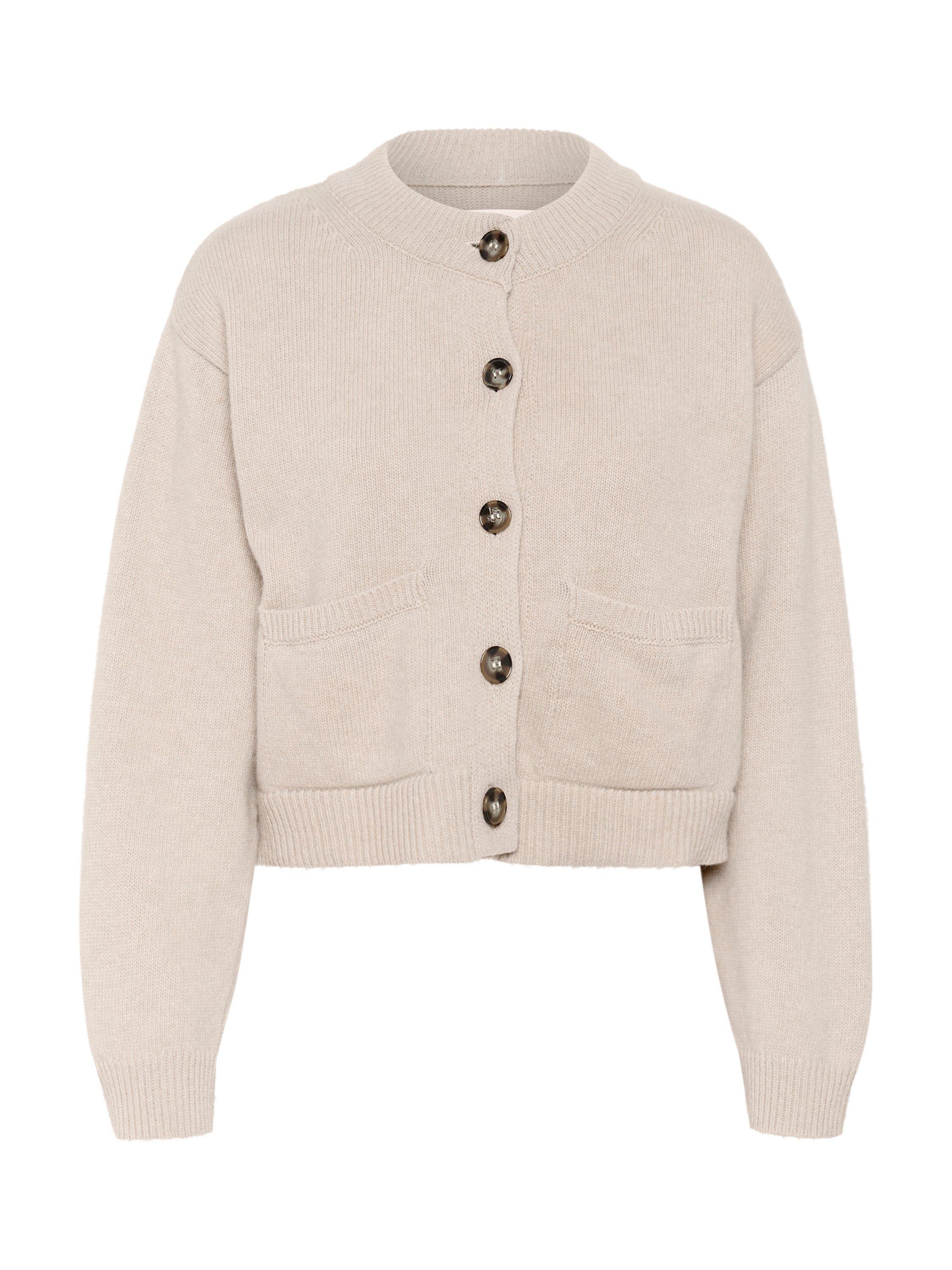 Product image 5 of 6, which shows Part Two Marilou Pure Lambswool Cardigan, Beige Melange, M