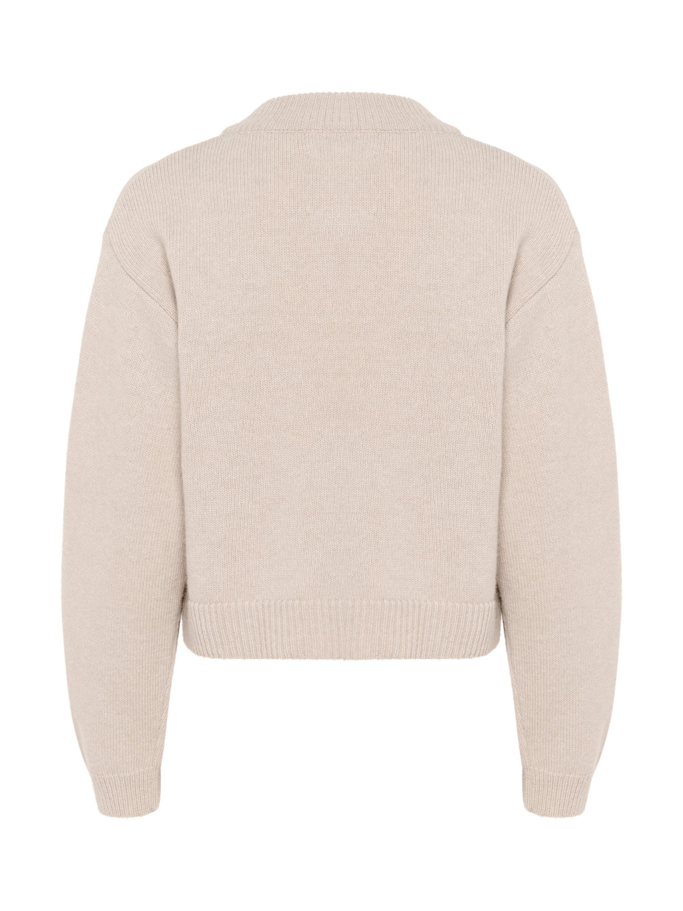 Product image 6 of 6, which shows Part Two Marilou Pure Lambswool Cardigan, Beige Melange, M