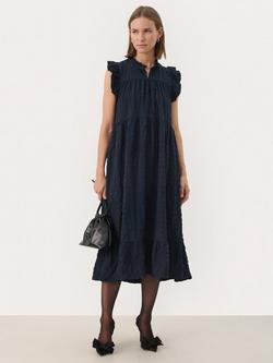 Part Two Gimalina Ruffle Maxi Dress, After Midnight, Navy