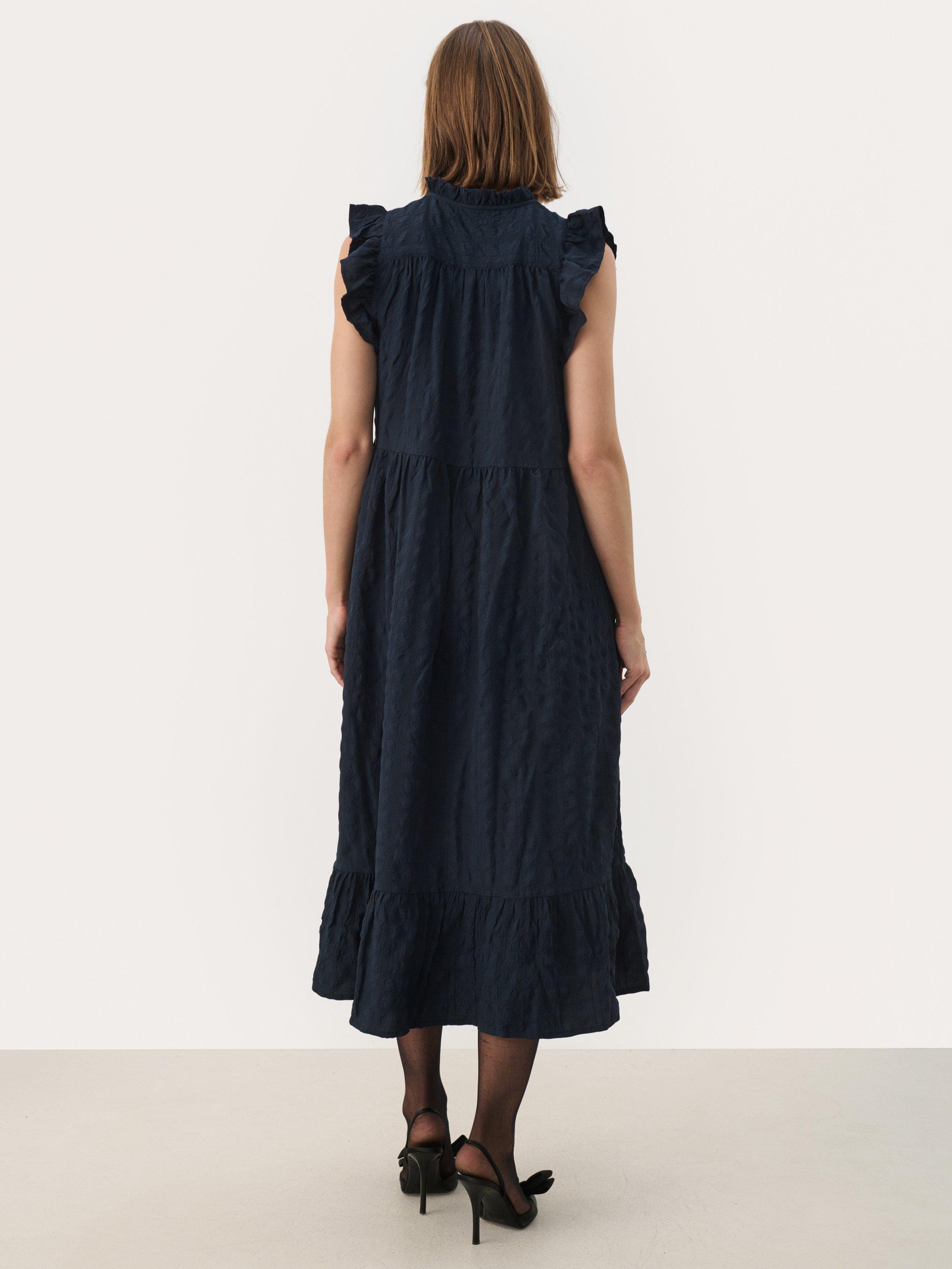 Product image 2 of 6, which shows Part Two Gimalina Ruffle Maxi Dress, Navy, 8