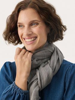 Part Two Madiha Pure Wool Scarf, Medium Grey Melange, Grey Melange