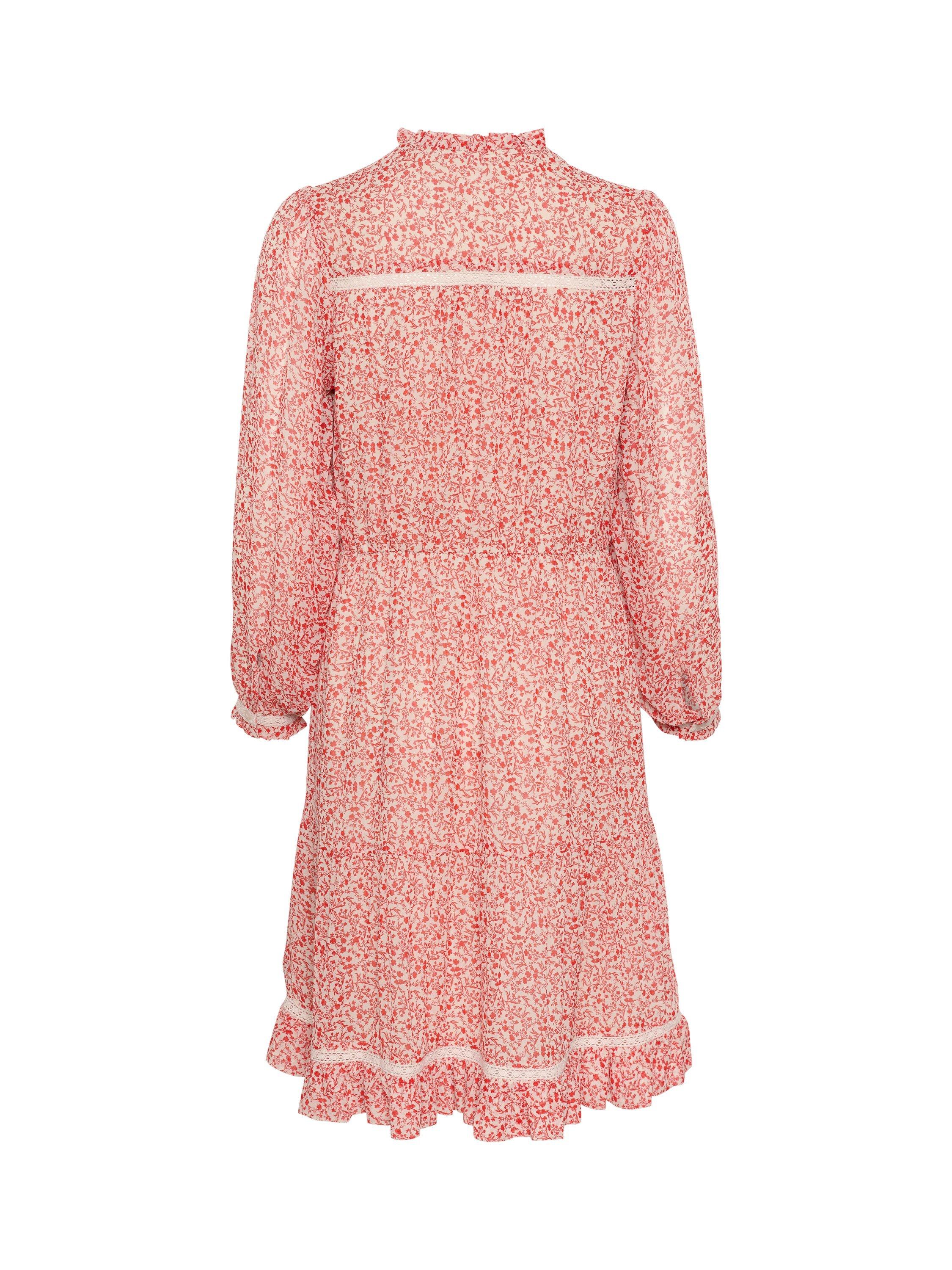 Product image 6 of 6, which shows Part Two Munya Floral Dress, Mars Red/White, 10