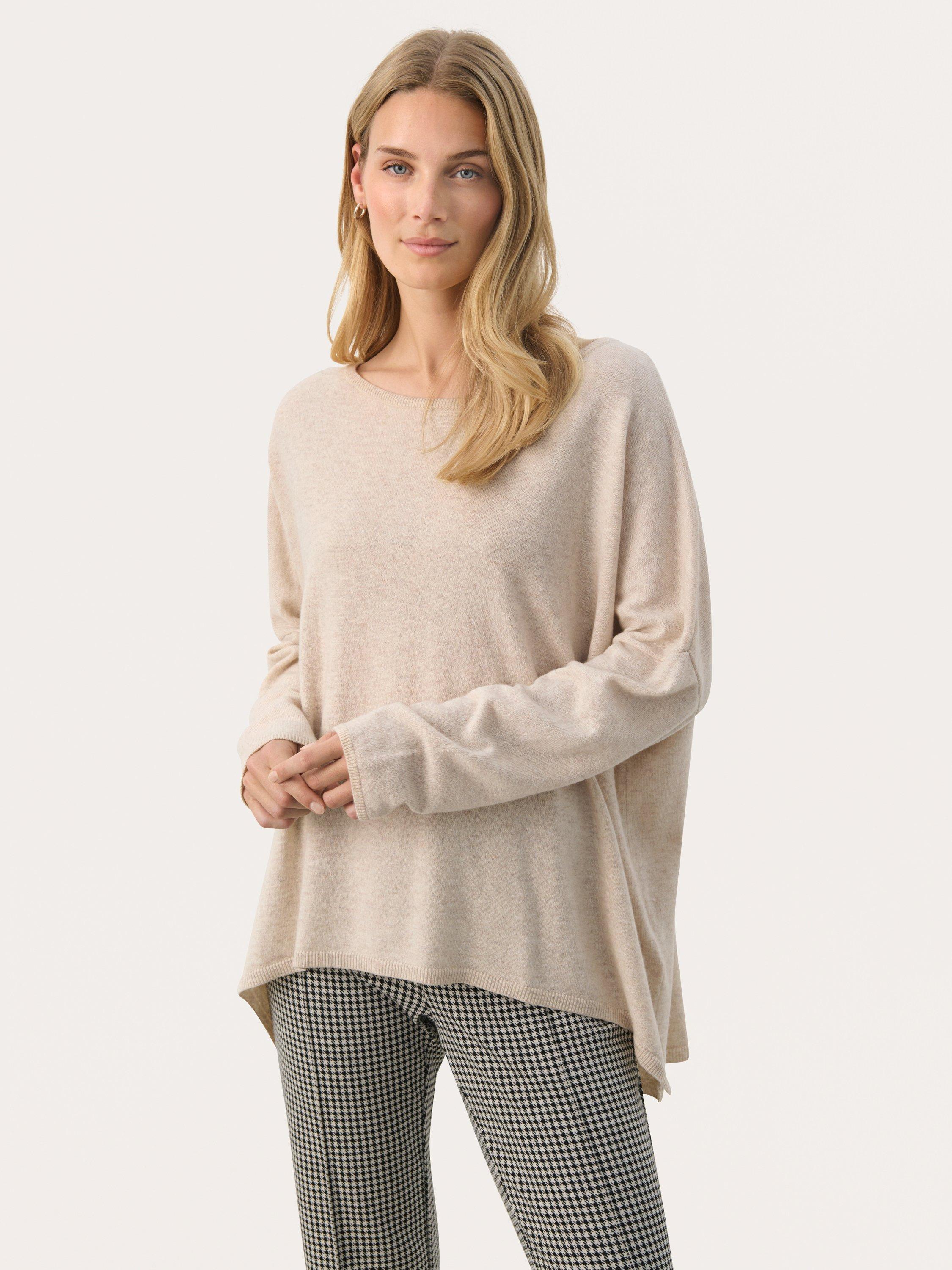 Product image 1 of 6, which shows Part Two Tila Loose Fit Jumper, Beige, S