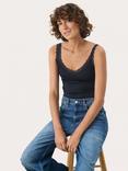 Part Two Jelona Lace Trim Vest Top, Dark Navy
