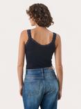 Part Two Jelona Lace Trim Vest Top, Dark Navy