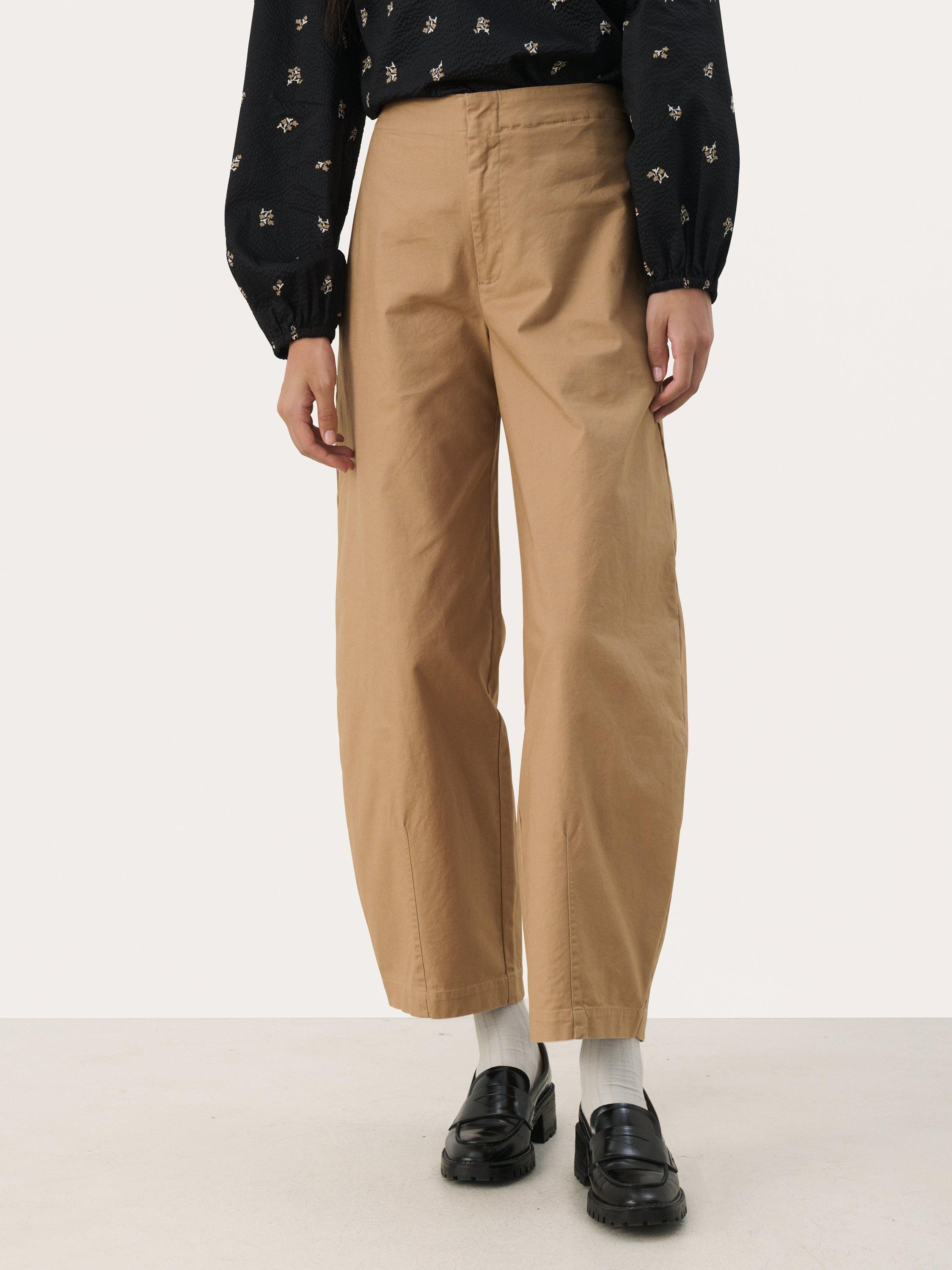 Product image 1 of 6, which shows Part Two Lauryn Wide Leg Trousers, Beige, 8