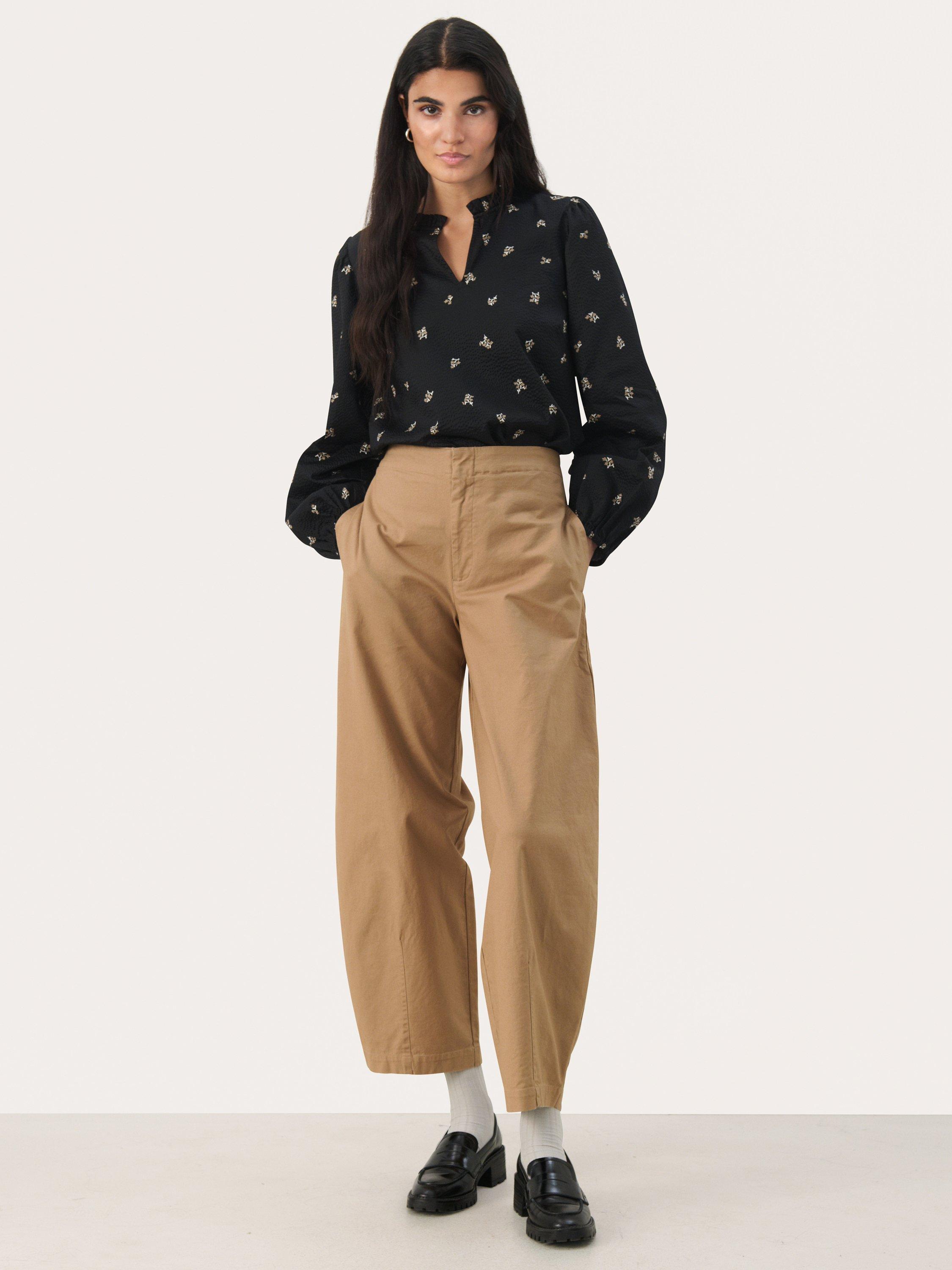 Product image 3 of 6, which shows Part Two Lauryn Wide Leg Trousers, Beige, 8
