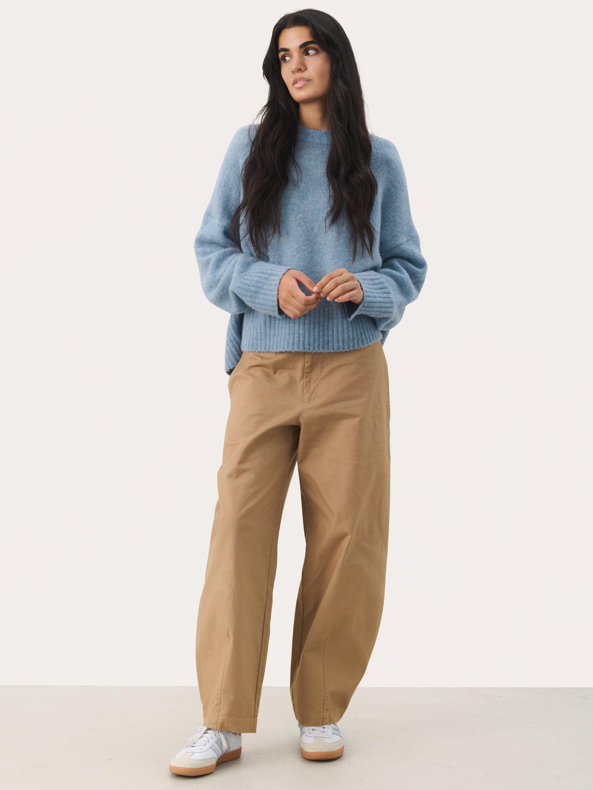 Product image 4 of 6, which shows Part Two Lauryn Wide Leg Trousers, Beige, 8