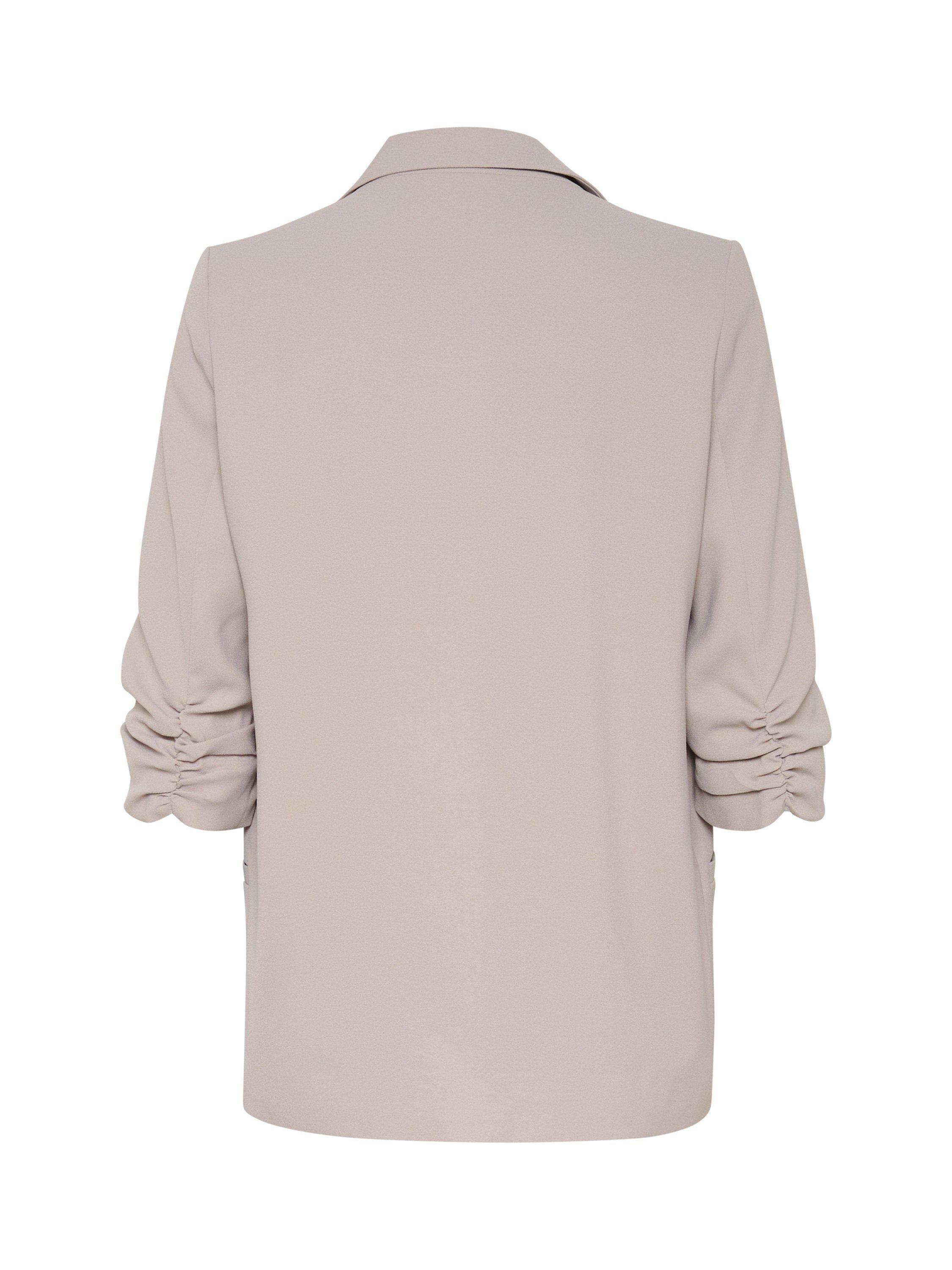 Product image 6 of 6, which shows Soaked In Luxury Shirley Ruched Sleeve Blazer, Grey, XS